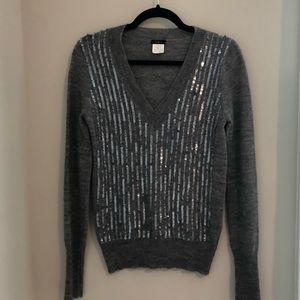 J. Crew Gray Sequin Sweater